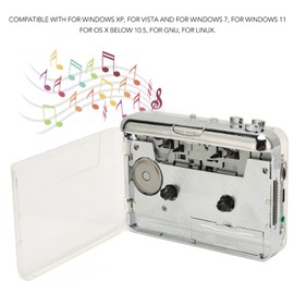 Cassette to MP3 Converter, Automatic Reversal, Portable Wide Compatibility with 3.5mm Headphone Jack for XP Vista 7 OS X