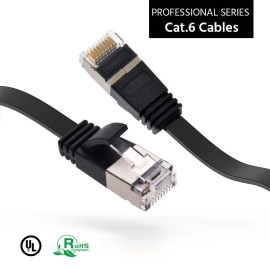 SF Cable 6ft Cat6 U/FTP 30 AWG Flat Ethernet Network Cable - Black