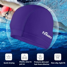 Firesara Fabric Swim Cap, High Elasticity Swimming Cap Keeps Hair Clean Breathable Fit Both Long Hair Short Hair, Swim Caps Woman Girls Men Kids One Size Hat