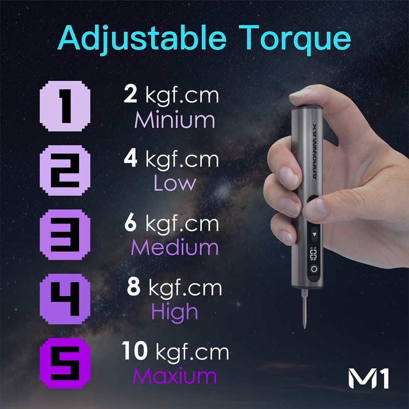 AM ARROWMAX 7.4V Mini Electric Screwdriver & Removable Angle Screw,