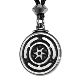 Wheel of Hecate Symbol Pendant Wiccan Pagan Goddess Necklace