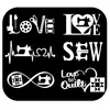 Sewing Machine Love Quilting Decal Sticker Set for Car Window