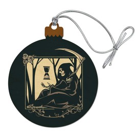 GRAPHICS & MORE Death Grim Reaper Waiting with Hourglass Wood Christmas Tree Holiday Ornament