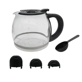 12-CUP jarra de caf de repuesto compatible con Mr. Coffee, Black  Decker, Cuisinart y ms, mango de cierre negro                                       