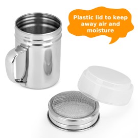 Accmor 3pcs Powdered Sugar Shaker Duster with Handle, Cinnamon Shaker Flour Sifter, 7oz Stainless Steel Fine Mesh Dredges Shakers for Cinnamon Flour Salt Pepper