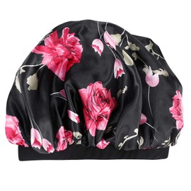 XINCHIA Wide Band Satin Sleeping Cap Elastic Sleeping Bonnet Women Girls Night Sleep Hat Soft Sleeping Head Cover Chemo Cap Hair Loss Cap Sleeping Hair Care Headwrap for Long Short Curly Natural Hair