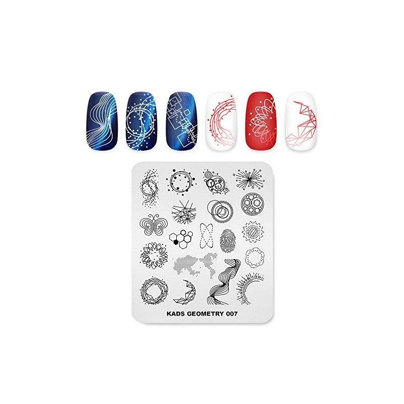 KADS Nail Stamping Plate Geometry Template Image Design Plates for
