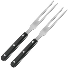 Patelai 2 Pieces Carving Meat Fork Stainless Steel Serving Fork with Plastic Handle 10.6 Inch Long Kitchen Tableware for Barbecue Turkey Dinner Cooking