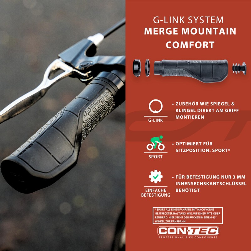 CONTEC Merge Mountain Comfort Bicycle Grips 96/140 mm D3 Tri-Component