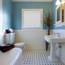 CALYX INTERIORS Blackout Roller Shade with Valance, Thermal Insulating Blind, Cordless, 27.5" W x 60" H, Simple White