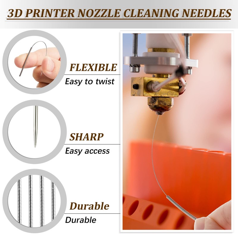 Zhehao 16 Pieces 3D Printer Nozzle Wrench Cleaning Kit,10 Nozzle