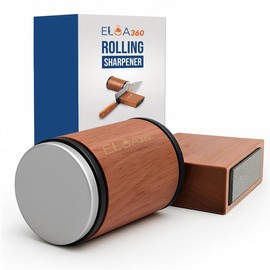 Rolling Knife Sharpener Tool for Kitchen Knives - magnetic knife sharpening with Diamonds and corundum Disc, Stainless steel Kitchen Knife Sharpener - Knife Sharpening Kit