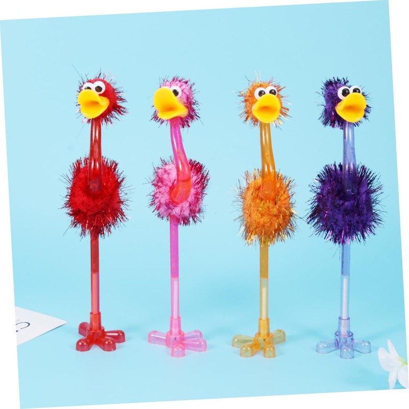 Operitacx 4pcs Ostrich Ballpoint Pens Lightweight Fun Design for School