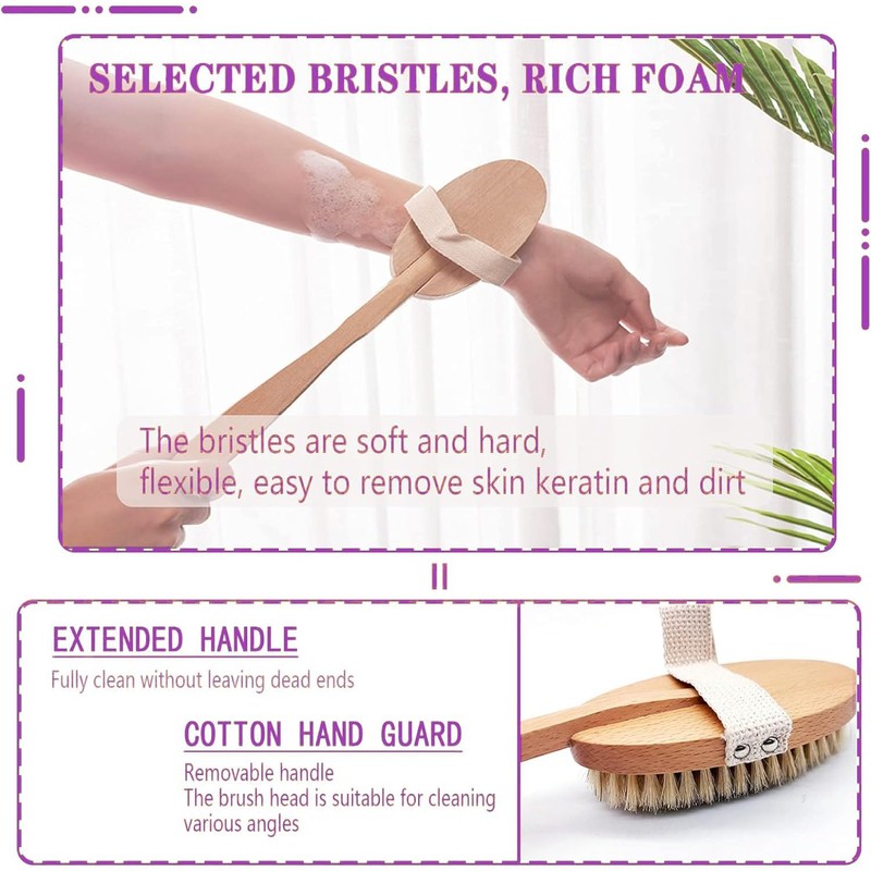 Bath Brush with Long Handle,exfoliating Bath Brush, Back Scrubber for