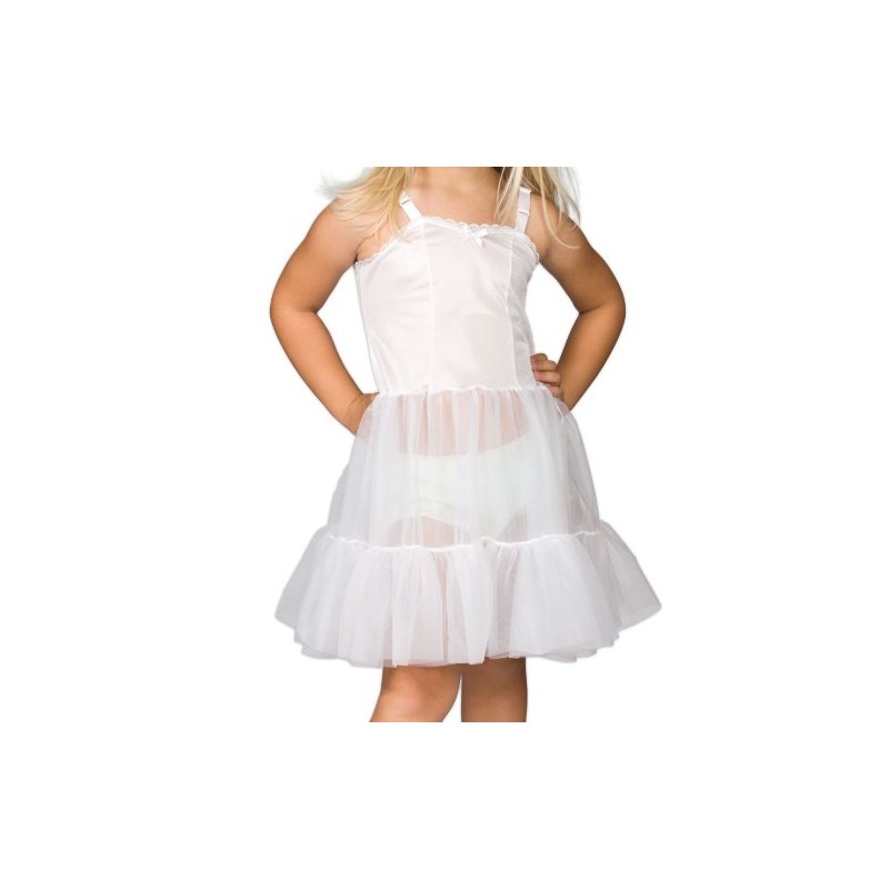 I.C. Collections Big Girls White Bouffant Sweetheart Slip, 12