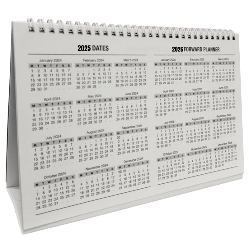 2025 Month to View Desktop Planner Calendar for Home Office