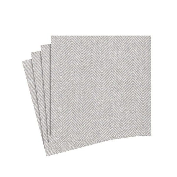 Caspari Jute Paper Linen Party Cocktail Napkins in Flax - Two Packs of 15
