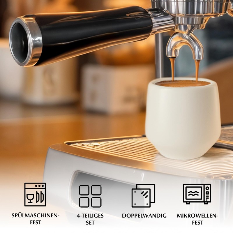 Miamio Espresso Cups Set of 4 without Handle (90 ml),