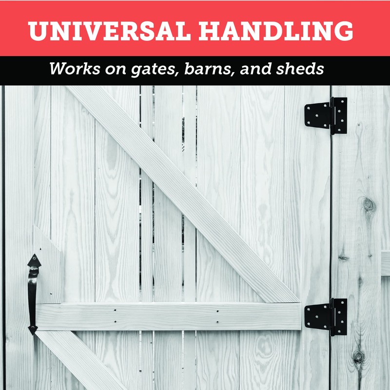 Barcaloo Heavy Duty Square Shed Door Hinges, 6 Pack -