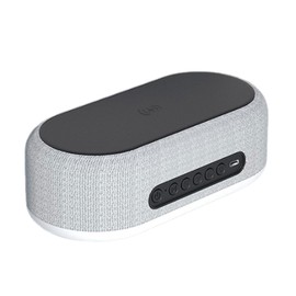 Multifunctional Bluetooth Night Light Happy Life Experience Built in Alarm ABS Wireless Charging Colorful Speaker Clock, Black