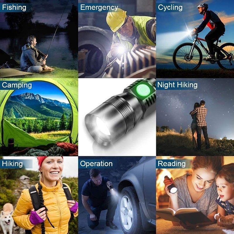 UV Flashlight Black Light, 3-in-1 Magnetic Flashlight Rechargeable, High Lumen