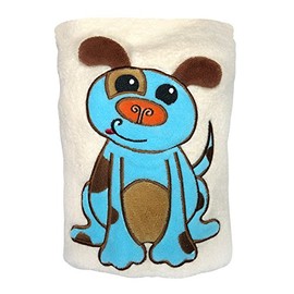 Sozo Baby-Boys Newborn Puppy Snuggle Blanket, Tan/Blue, One Size