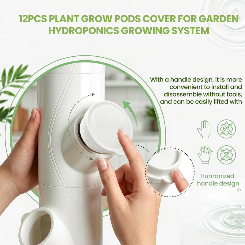 Aocies 12 Pcs Pod Caps Compatible with Gardyn, White
