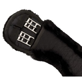 Equinate Moon Girth Anatomical with Synthetic Lambskin Short Girth Saddle Girth Dressage Girth 60 cm Black