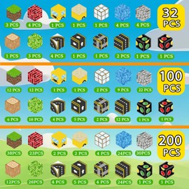 WSHIMIN Magnetic Building Blocks for Kids Ages 4-8,Magnet STEM Sensory Toys-Tiles Road Track, Mine World Build Set, Christmas Birthday Gifts Toy 32PCS