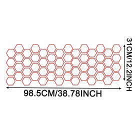 TOMALL 39.4''x13.8'' Honeycomb Car Side Body Stickers Hexagonal Graphics Decals Auto Vinyl Waterproof Car Door Side Stripes Racing Sports Skirt Decal Universal for Car Vehicles SUV Decorations (Red)