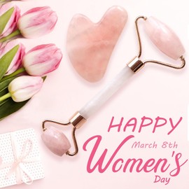 BAIMEI Jade Roller y Gua Sha juego de tablas, herramienta de masaje facial, para los ojos, las mejillas, frente y cuello. Antienvejecimiento, drenaje linfático, antiarrugas, reduce los ojos hinchados.