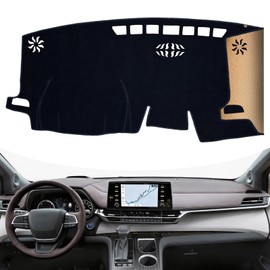 QUYDDC Dash Cover, Anti-Glare, Sun Protection, Dustproof, UV-Proof, Dashboard Covers, Interior Car Accessorie Fit for 2021-2024 to-yota Sienna (Fits Vehicle w/o HUD Models), Black