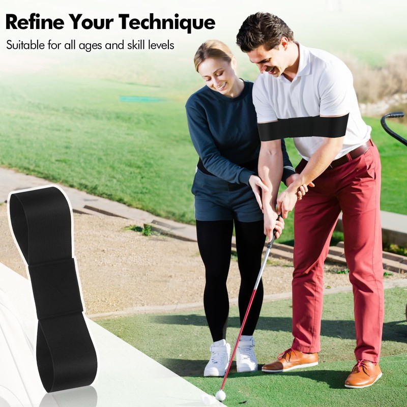 Lunhoo Golfschwung-Trainingshilfe, Golf-Trainingshilfe, Schwung-Korrektur-Armband für Anfänger, Männer, Frauen (schwarz)