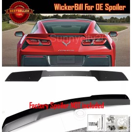 SDeelCase Gloss Black Rear Decklid Wing Spoiler Wickerbill Fit 14-19 Corvette C7 Stingray