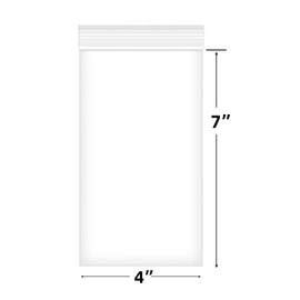 Fessary 100pcs 4 X 7 Clear Reclosable Zip Plastic Poly Bags with Resealable Lock Seal Zipper-2 Mil