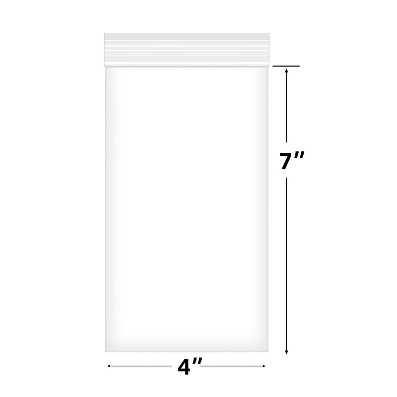 Fessary 100pcs 4 X 7 Clear Reclosable Zip Plastic Poly