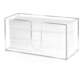 Acrylic Countertop Paper Towel Holder Clear Paper Towel Dispenser Countertop Z Fold C Fold Disposable Hand Towel Dispenser Acrylic Napkin Holder for Bathroom Kitchen,Restaurant