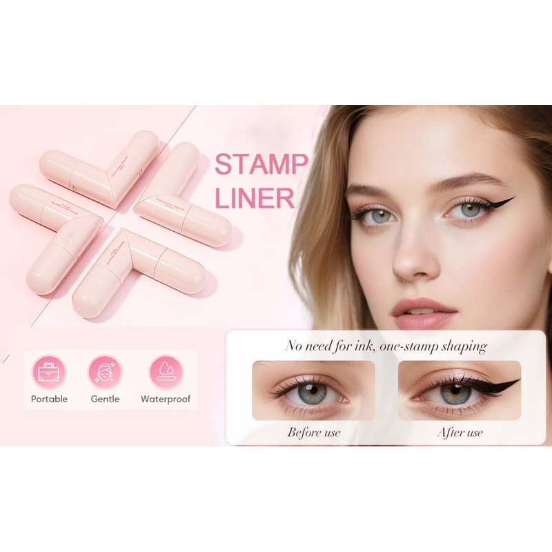 Rotating Eyeliner Stamp Pen - Winged Eyeliner Stamp for Perfect