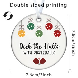 Christmas Ornaments Pickleball Ornaments for Christmas Tree Funny Pickle Ball Gifts for Women Men Unique Keepsake Pickleball Lovers Sport Lovers Player Family Friend Xmas Hanging Decorations 2025