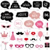 Birthday Photo Booth Props for Women or Girls,30pcs Rose Gold