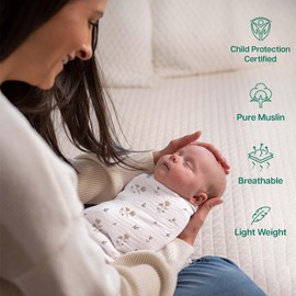 MiFlor Muslin Swaddle Blankets 2 Pack – 100% Cotton,Soft & Breathable Muslin Baby Blanket for Newborns 47" x 47", Large Swaddle Blanket for Sleeping, Multi-Use Baby Swaddling for Boys & Girls