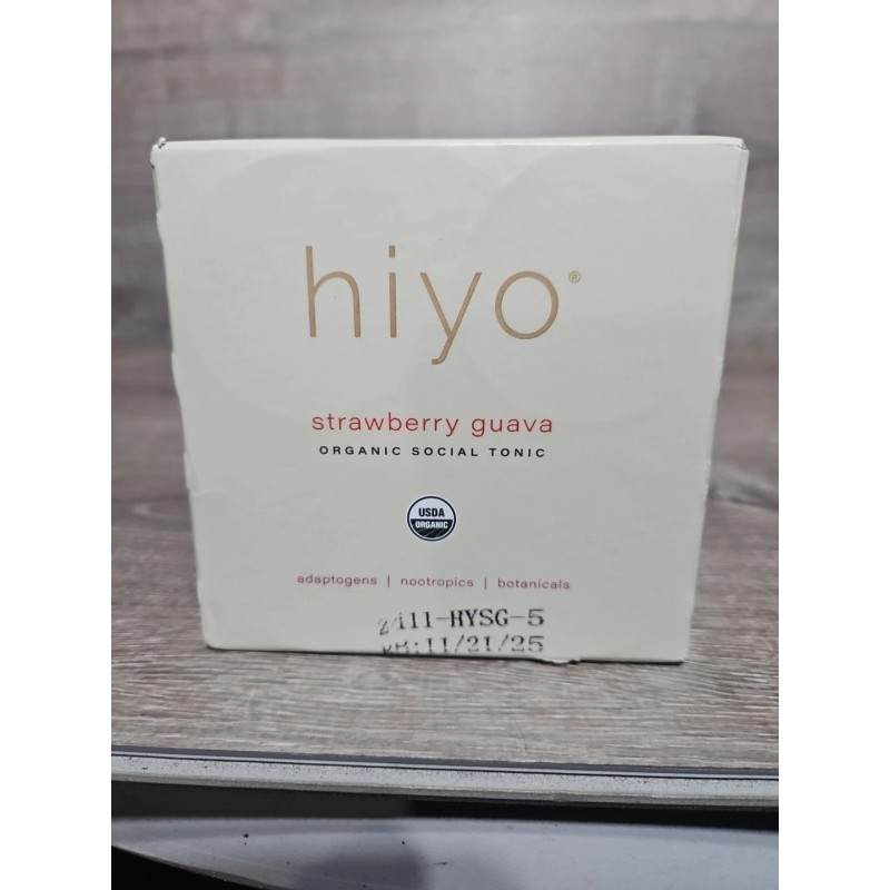 Hiyo Sparkling Strawberry Guava Organic Social Tonic 4 Cans Happy