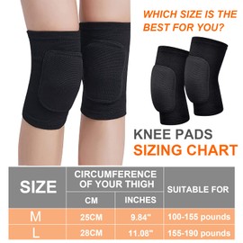 Knee Pads, 1 Pair, NTI Collision Soft Thickening Sponge Knee Pads, Premium, Made of Breathable Fabric, for Dance, Football, Jogging, Dance, Black (M)