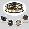 HUEOCZW 20" Caged Ceiling Fan with Light and Remote，bladeless Ceiling