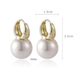 Qimily 18k Gold Plated Pearl Drop Earrings, Women's Gold Earrings,Freshwater Real Pearl Dangle Earrings for Women, Special Occasion Jewelry