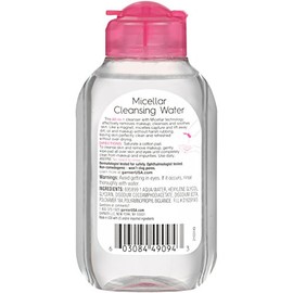 Agua micelar limpiadora Garnier, desmaquillante todo en uno y limpiador facial, para todo tipo de piel, 3.4 onzas líquidas (100mL), 1 unidad (el empaq