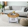 Farmhouse Coffee Tables with Storage, Small Round Table for Living