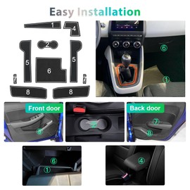 GAFAT GAFAT Renaul-t Clio 5 (Handbremse) 2020-2022 2023 Antirutschmatten, Clio 5 Gummimatten fr Mittelkonsole Matten, Trnaht Matten, Kompatibel mit Renault Clio 5 Zubeh?r (Wei?)