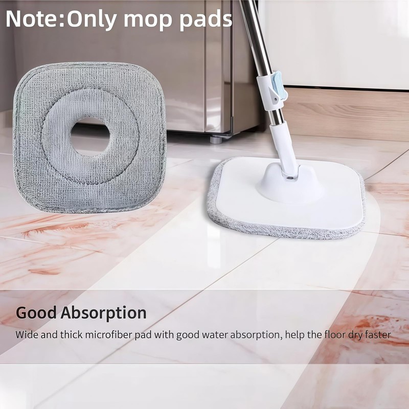 Square Microfiber Mop Pads Refills,Thick Microfiber Pad Refill,Square Micro-fiber Mop