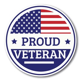 Magnet Me Up Proud Veteran Patriotic Red White and Blue Military Magnet Decal, 5 Inch, Perfect for Car, Truck, SUV, Gift, in Support of Veterans, Active Duty, Armed Forces